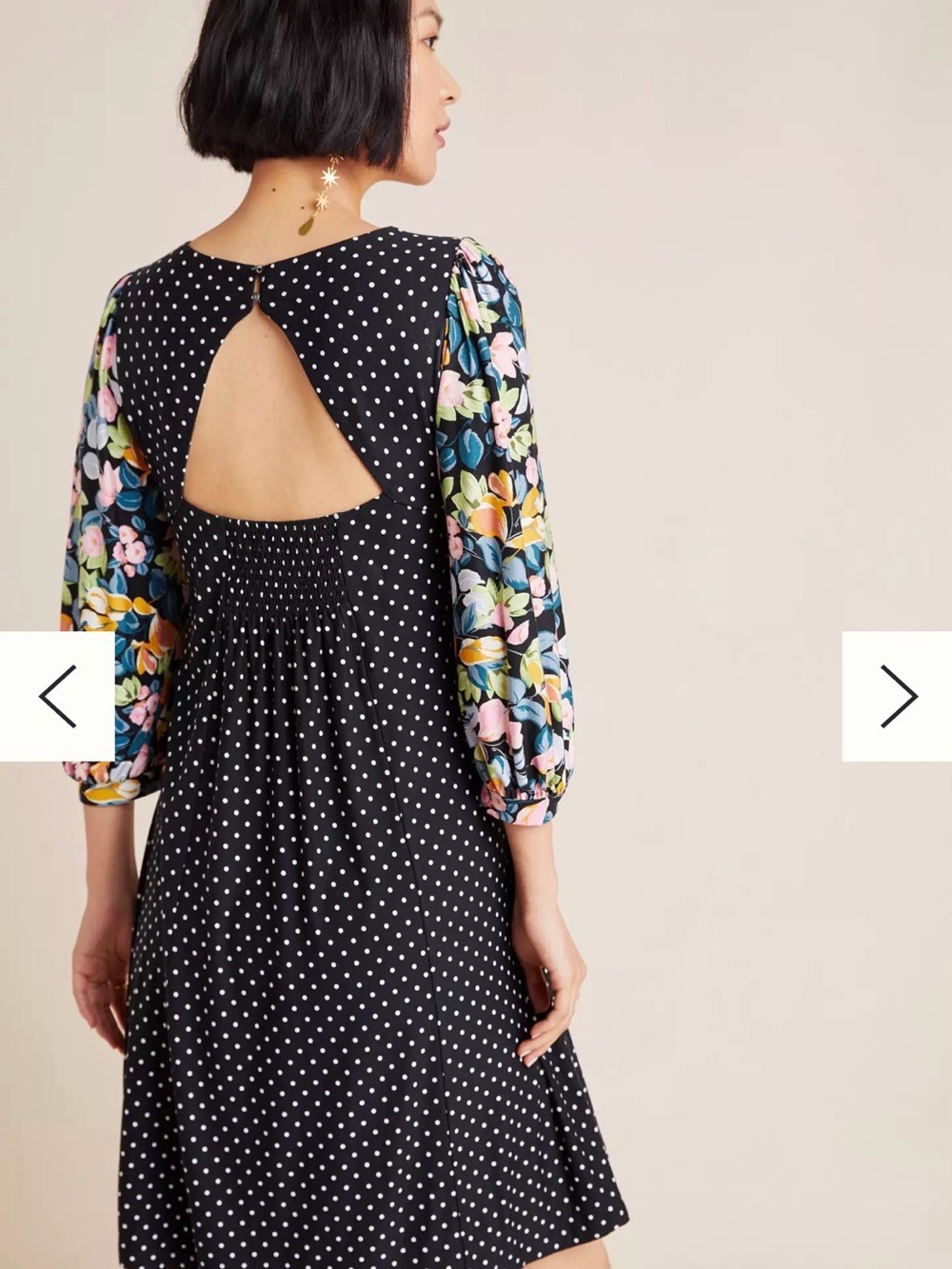 Maeve‎ by Anthropologie Sawyer Balloon Sleeve Tunic Dress Large Floral Polka Dot
